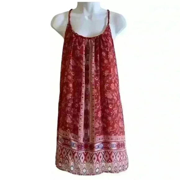 Hollister Spaghetti Strap Sundress in a Red Floral Print - Picture 1 of 10